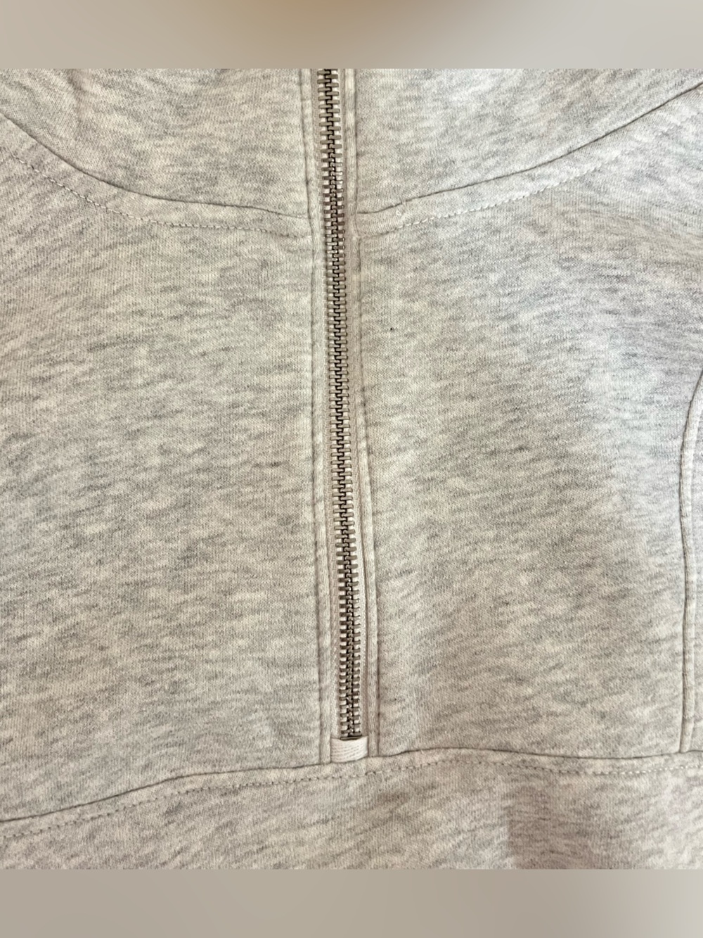 Abercrombie & Fitch Women’s Size XL US Quarter Zip Sweatshirt Light Gray - Picture 5 of 15